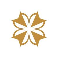 Gold Flower Ornamental Logo Template Illustration Design. EPS 10. vector
