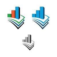 Set Stock Exchange and Paper Logo Template Illustration Design. EPS 10. vector