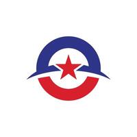 Red Star and Circle Shield Logo Template Illustration Design. EPS 10. vector