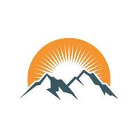 Sun and mountain logo template Illustration Design. EPS 10. vector