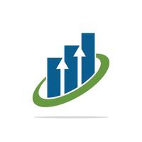 Up Arrow Swoosh Stock Exchange Logo Template Illustration Design. vector
