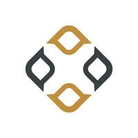 Gold and Black Diamond Square Pattern Logo Template Illustration Design. EPS 10. vector