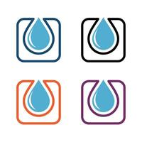 Set Square Drop Water Plumbing Logo Template Illustration Design. EPS 10. vector