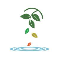 Green Leaves and Water Logo Template Illustration Design. EPS 10. vector