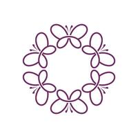 Beautiful Flower Butterfly Frame Logo Template Illustration Design. EPS 10. vector