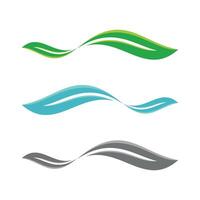Set Wave Swoosh leaf Logo Template Illustration Design vector