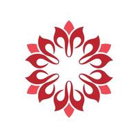 Red Petals Ornamental Blossom Flower Logo Template Illustration Design. EPS 10. vector