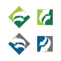 Square and Diamond Shape with Negative Space Arrow Logo Template. EPS 10. vector