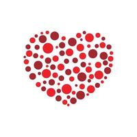 Red Dots Heart Shape Logo Template Illustration Design. EPS 10. vector