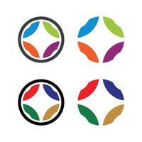Set Circle Abstract Ornamental Colorful Logo Template Illustration Design. EPS 10. vector