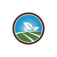Sunshine Farm Field Logo Template Illustration Design. EPS 10. vector