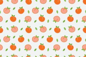 Cute peach fruit abstract design seamless repeat pattern vector