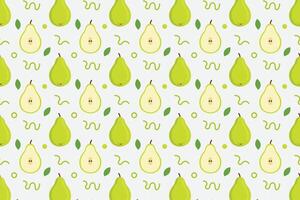 Pear fruit cute abstract seamless repeat pattern vector