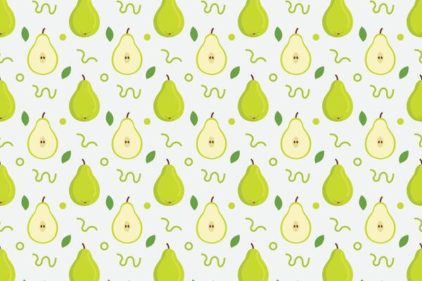 Pear fruit cute abstract seamless repeat pattern