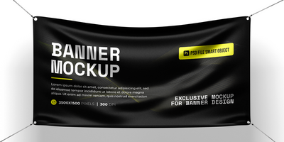 Realistic outdoor banner mockup psd