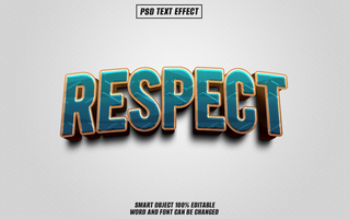 3D text effect Respect with editable text psd