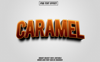 3D Caramel Text Effect. with editable text psd