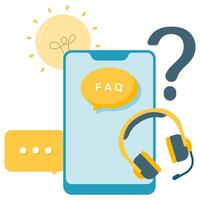 Frequently Asked Questions, customer service illustration vector