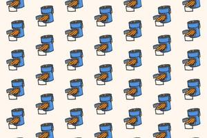 furnace portable with firewood colorful pattern on white background. doodle camping stove with cord wood seamless pattern background. fireplace oven seamless pattern for camping adventure merchandise vector
