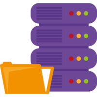 database server and folder icon isolated png