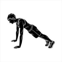 Man Performing Push ups vector
