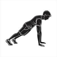 man doing push ups illustration vector