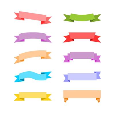 collection ribbon banner with pastel color