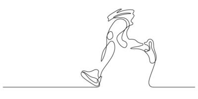 human running close up one line drawing continuous minimalism vector