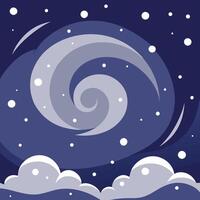 Mesmerizing snowfall illuminated against a dark background vector
