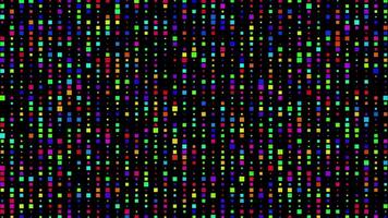 A pattern of colored squares on a black background video