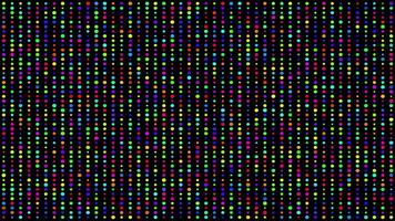 A colorful pattern of dots on a black background video