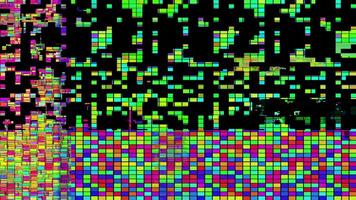 uma colorida pixelizada fundo com quadrados e quadrados video