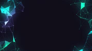 Abstract technology background, Empty space, Gradient blue plexus background with violet rays, Backdrop, 4k Resolution, 60fps. video