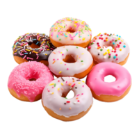 AI generated Tasty Donuts with Chocolate on it on Transparent background - Ai Generated png