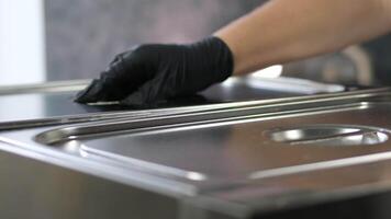 Mozzarella Caciocavalo Filling molds for the production of soft cheese. The cheese blanks are soaked in brine. Cheese factory preparing cheese video