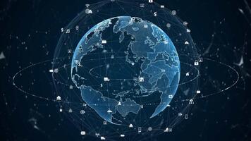 Technology Network Data Connection. Digital Network and Cyber Security. 5G connectivity of digital data and conceptual futuristic background video