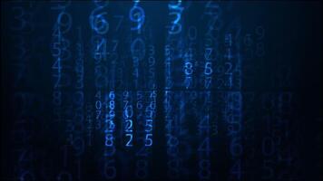 Numbers scrolling across the screen. Loop video