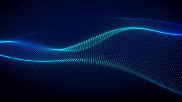 Blue Wave Of Particles Flowing Technology Background Abstract Digital Data Visualization Dark Theme video