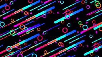 Colorful Pattern With Circles And Lines On Black Background video