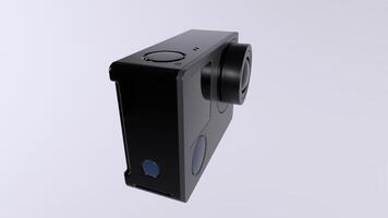 Camera isolated on white background video