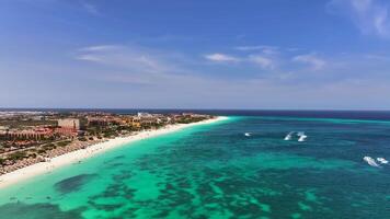 Aerial view of Fun in the Sun in the ocean of Aruba video