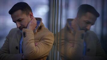 A Contemplative Man in a Modern Urban Environment Reflecting on Lifes Intricacies video