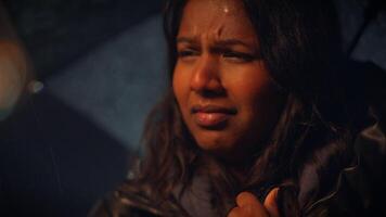 Deep and Emotional Reflection on a Rainy Night, Capturing Intense Feelings and Atmosphere video