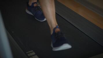 A Detailed CloseUp of Footwear While Running on a Treadmill in Full Action Mode video