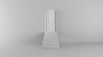 shine of an open door with steps with alpha channel video
