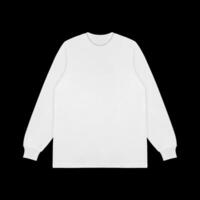 Blank white long sleeve t shirt mockup, front and back view, isolated on clean background with clipping path. Long sleeve flatlay Template for design and print. photo