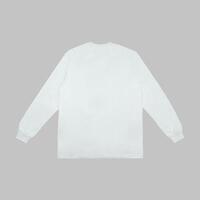 Blank white long sleeve t shirt mockup, front and back view, isolated on clean background with clipping path. Long sleeve flatlay Template for design and print. photo