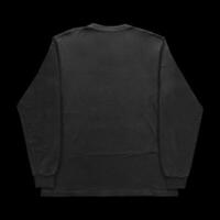 Blank black long sleeve t shirt front and back mockup, isolated on clean background with clipping path. Long sleeve flatlay Template for design and print. photo