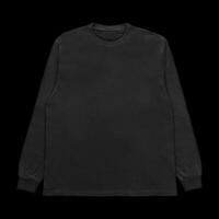 Blank black long sleeve t shirt front and back mockup, isolated on clean background with clipping path. Long sleeve flatlay Template for design and print. photo