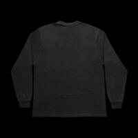 Blank black long sleeve t shirt front and back mockup, isolated on clean background with clipping path. Long sleeve flatlay Template for design and print. photo